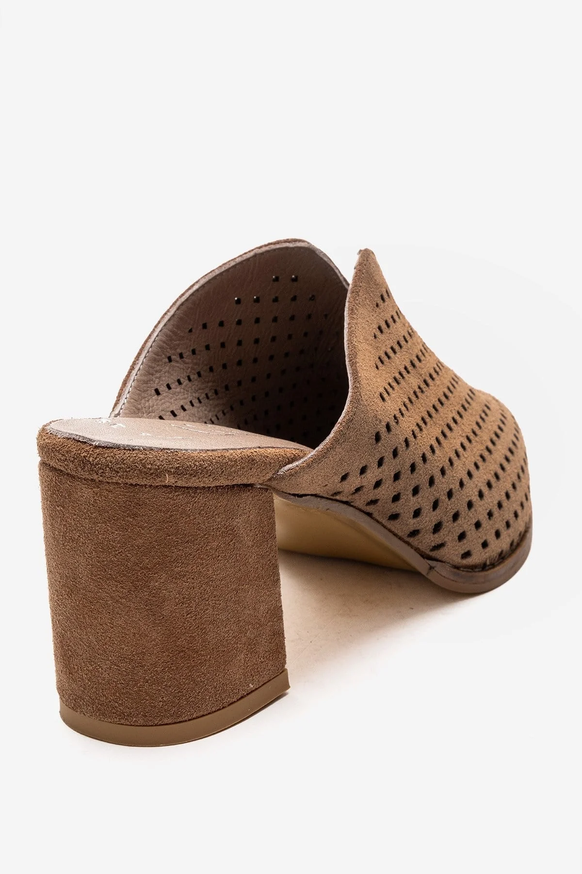 TOEN - Camel Genuine Leather Block Heel Mule (Women) - Image 5
