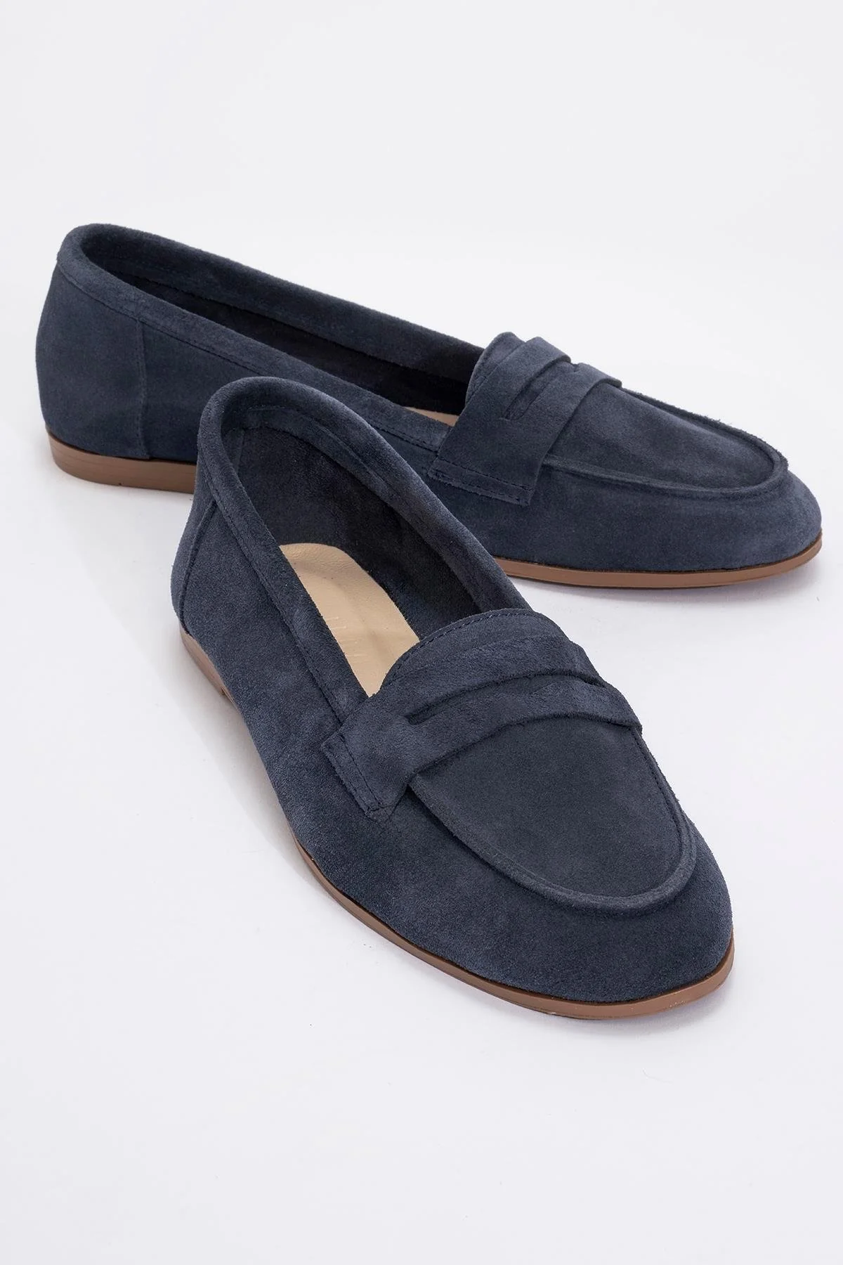 Tory - Denim Suede Genuine Leather Loafer Shoe (Women)