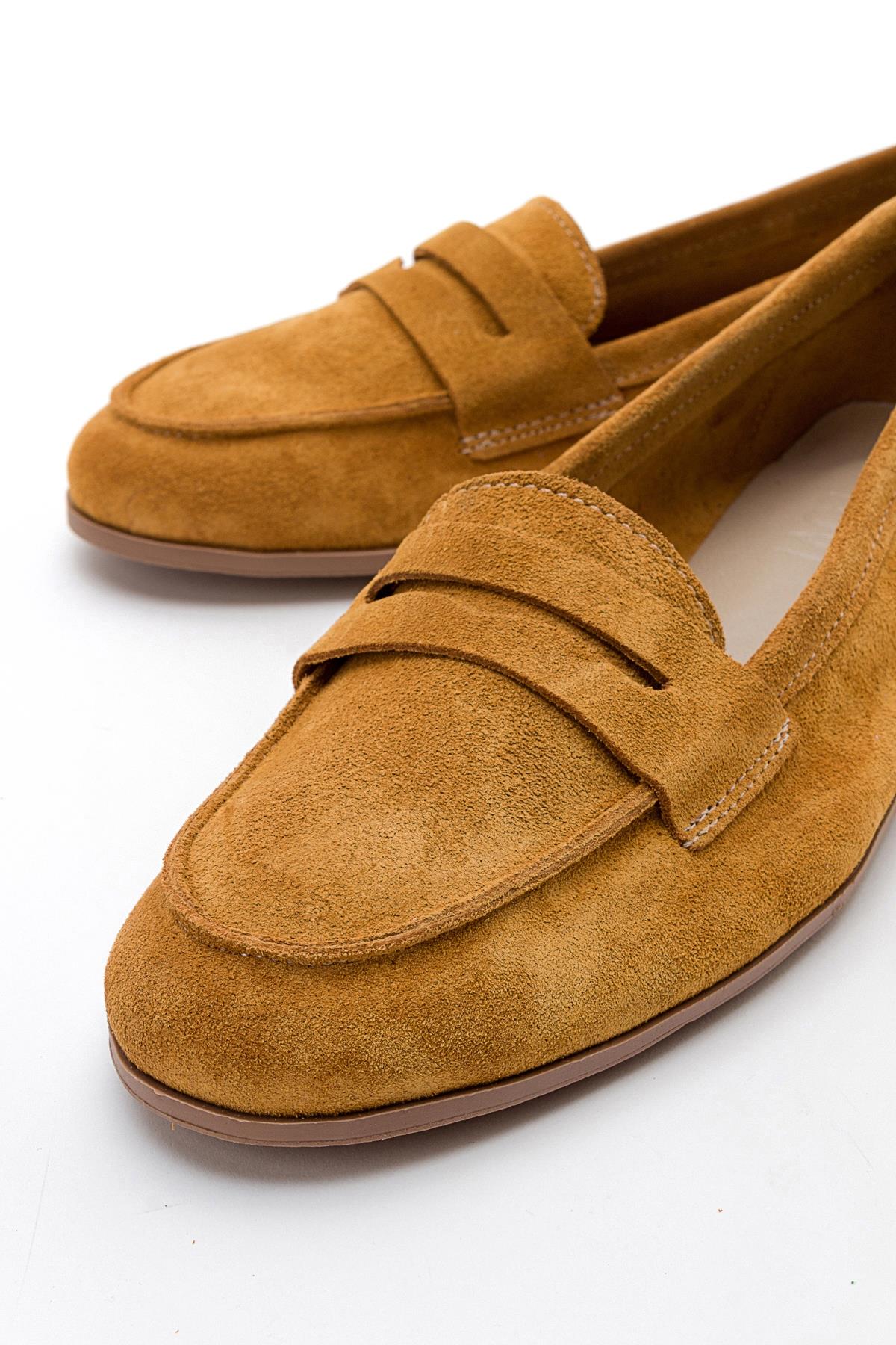 Tory - Mustard Suede Genuine Leather Loafer Shoe (Women) - Image 2