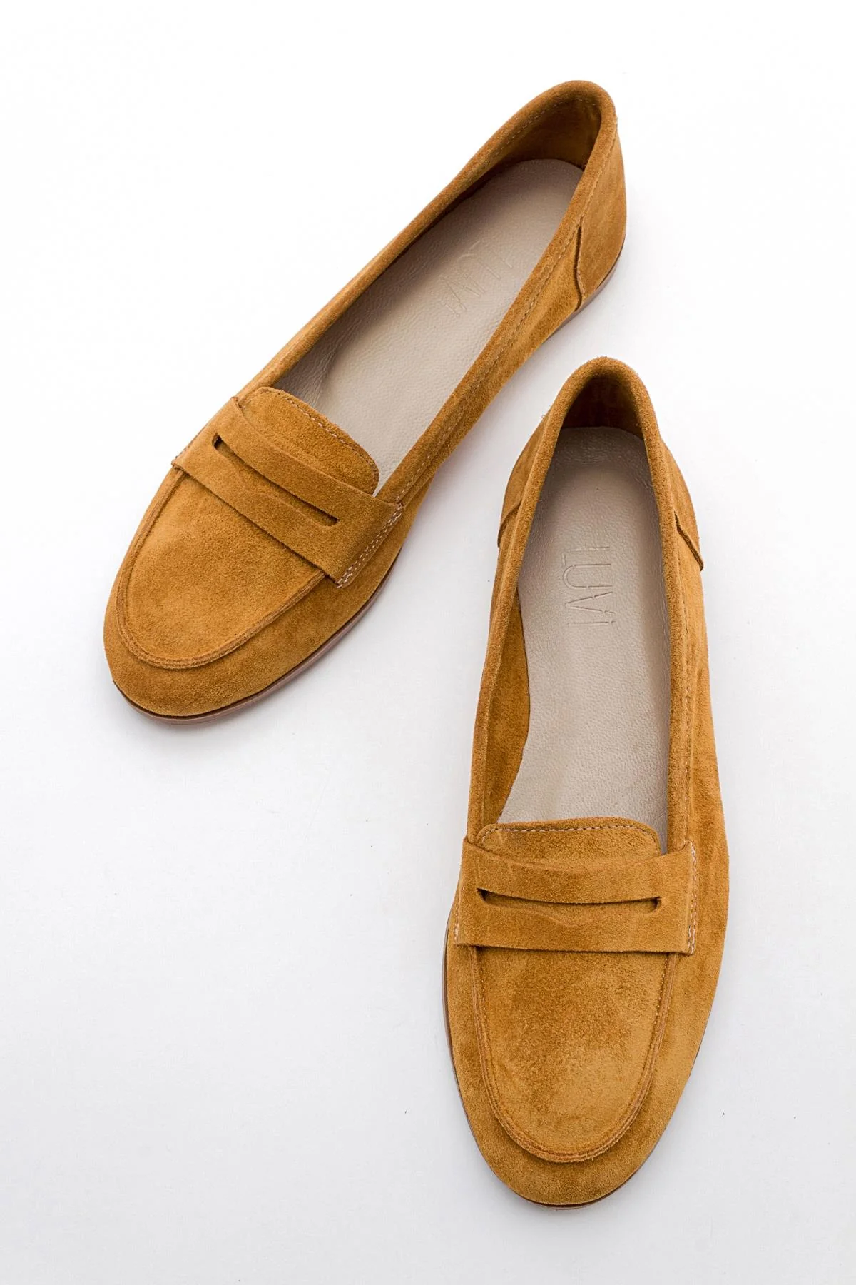 Tory - Mustard Suede Genuine Leather Loafer Shoe (Women) - Image 4
