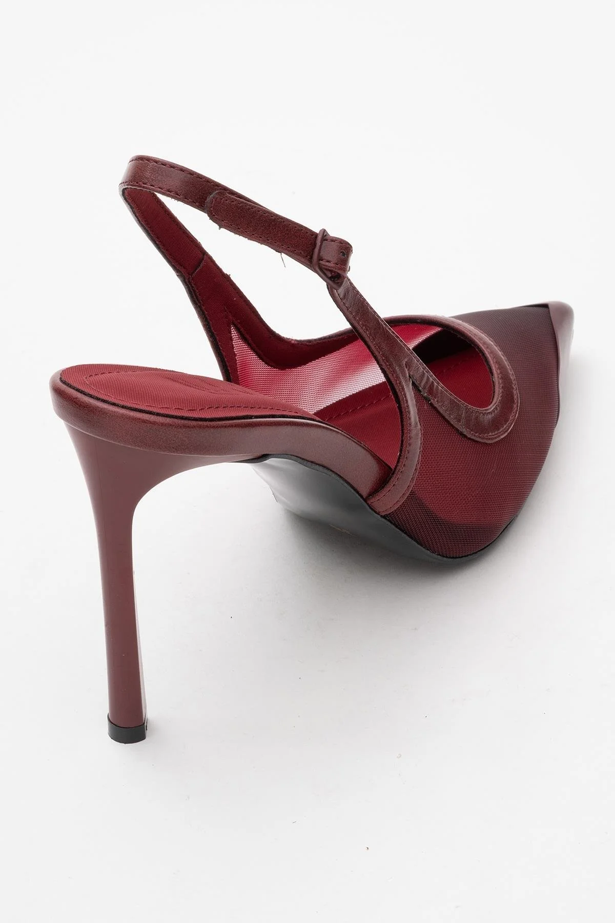 Venas - Burgundy Mesh High Heel Shoe (Women) - Image 5