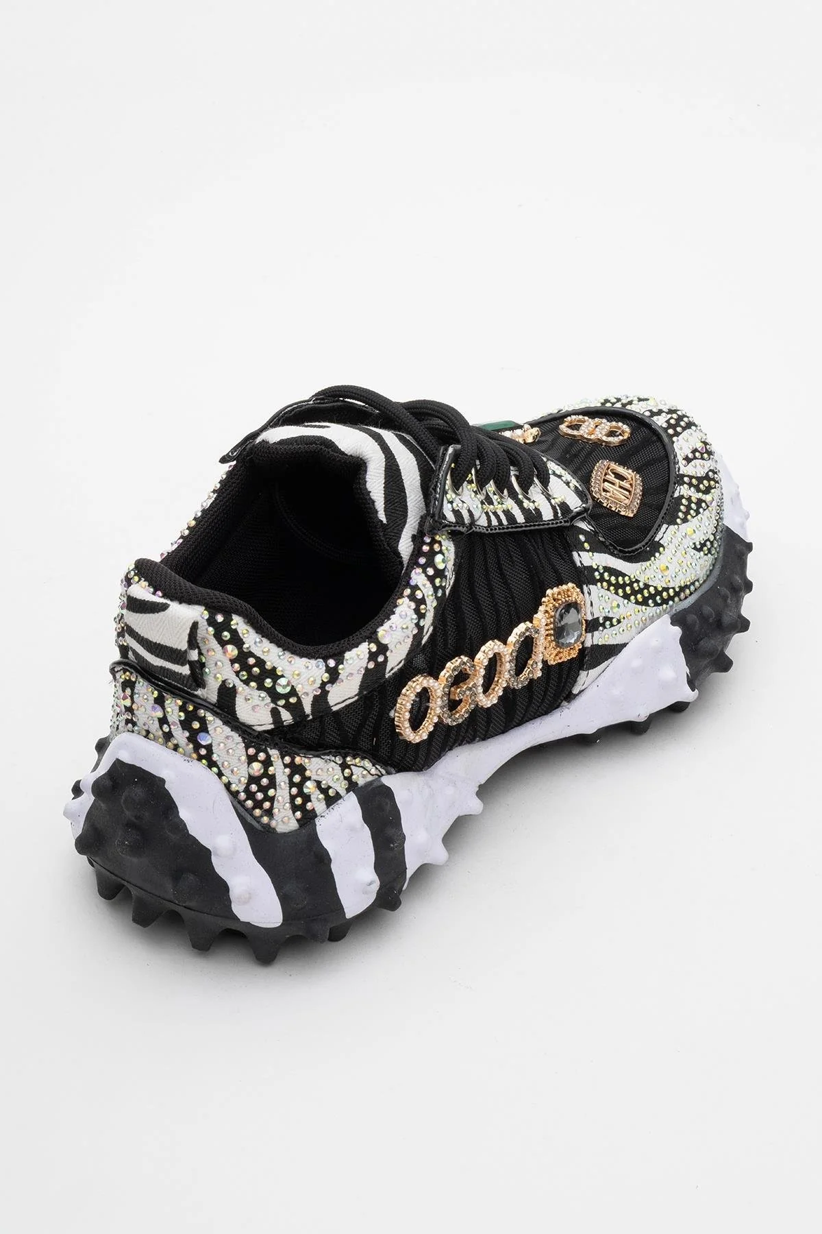Vero - Black Patterned Jeweled Sneaker (Women) - Image 5