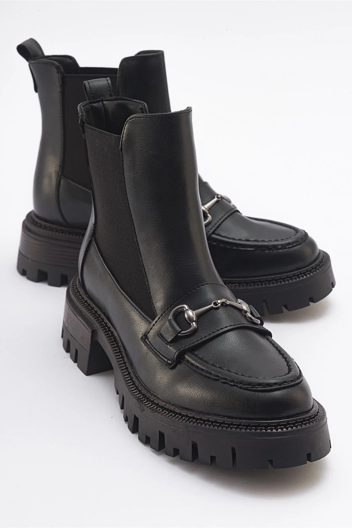 Vesper Black Buckled Chelsea Boot (Women)