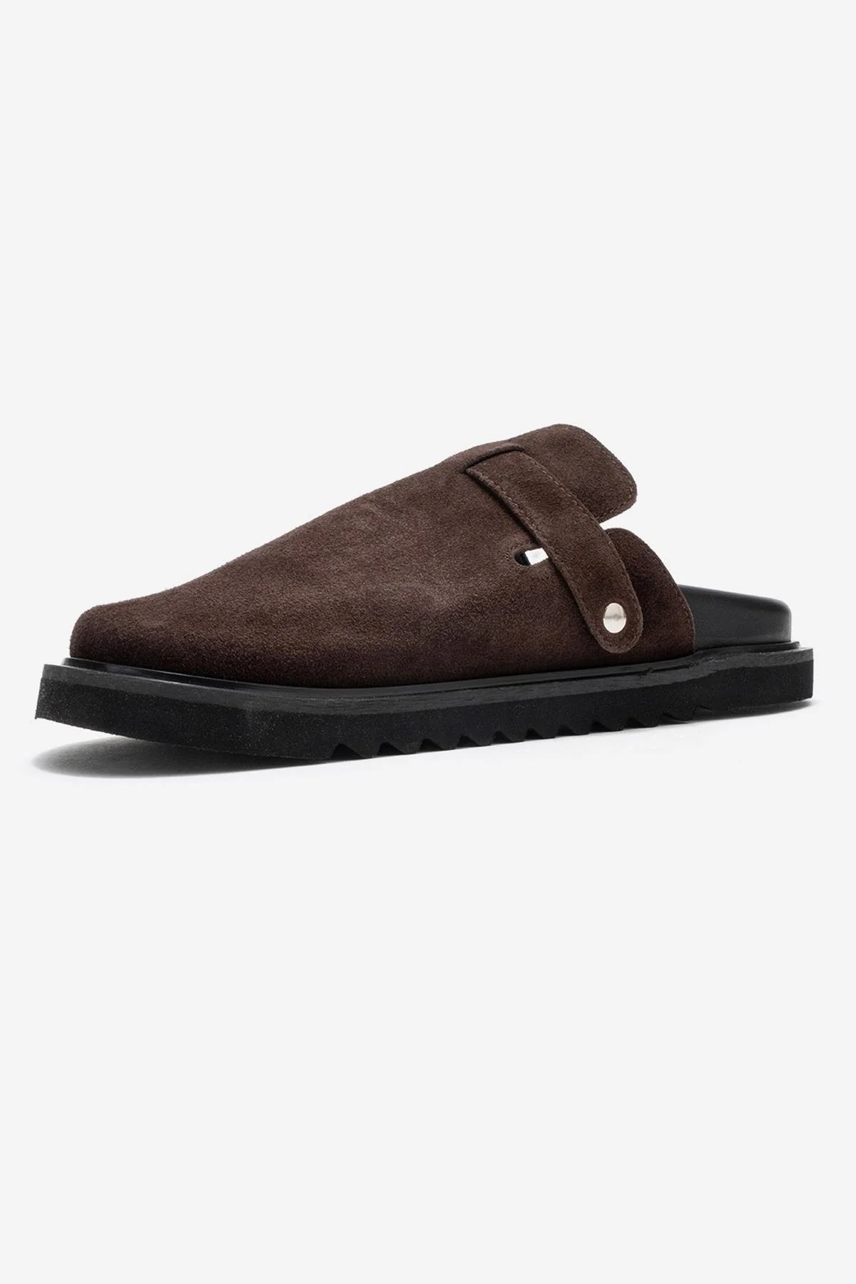 Vesta - Brown Buckle-Detail Genuine Leather Closed-Toe Mule (Women) - Image 4