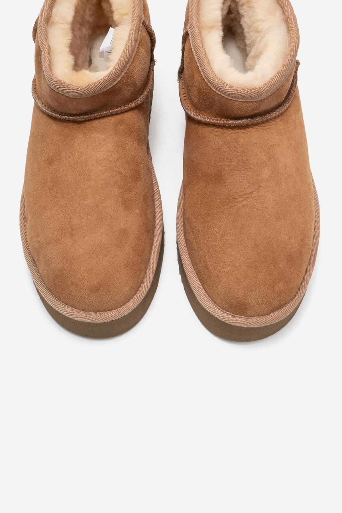 Havana - Tan Suede Genuine Leather Platform Mini Boot (Women) - Image 2