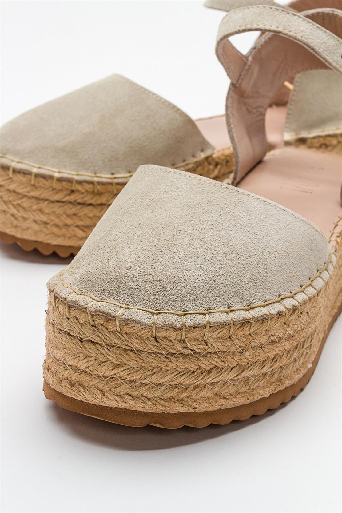 Viba - Beige Suede Leather Espadrilles (Women) - Image 5