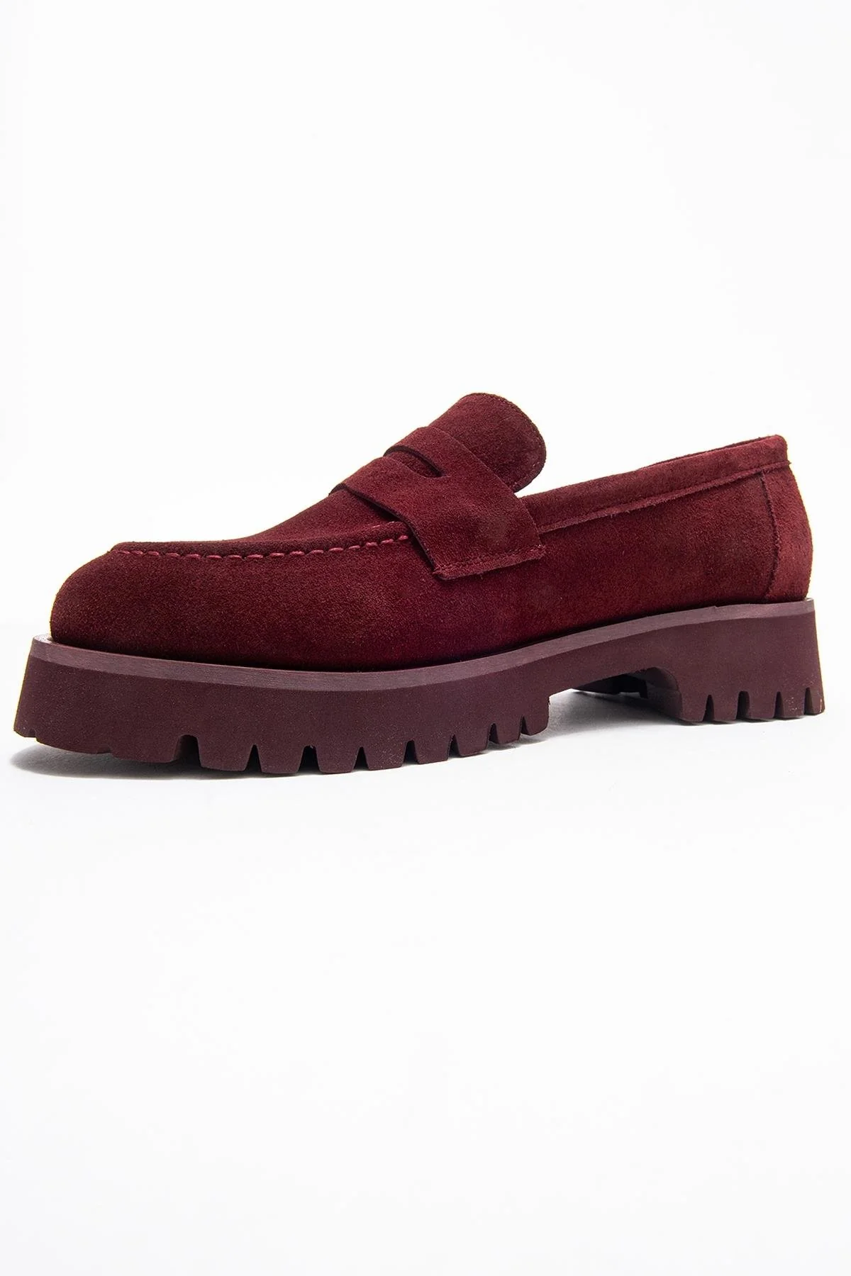 Vionel - Burgundy Suede Genuine Leather Loafer (Women) - Image 4