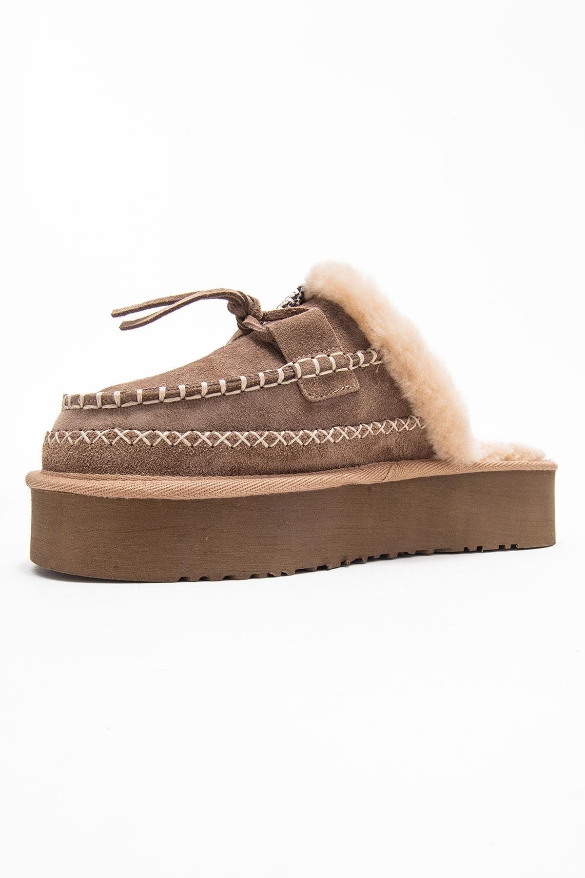 Yalina - Sand Genuine Leather Platform Moccasin Slipper (Women) - Image 4