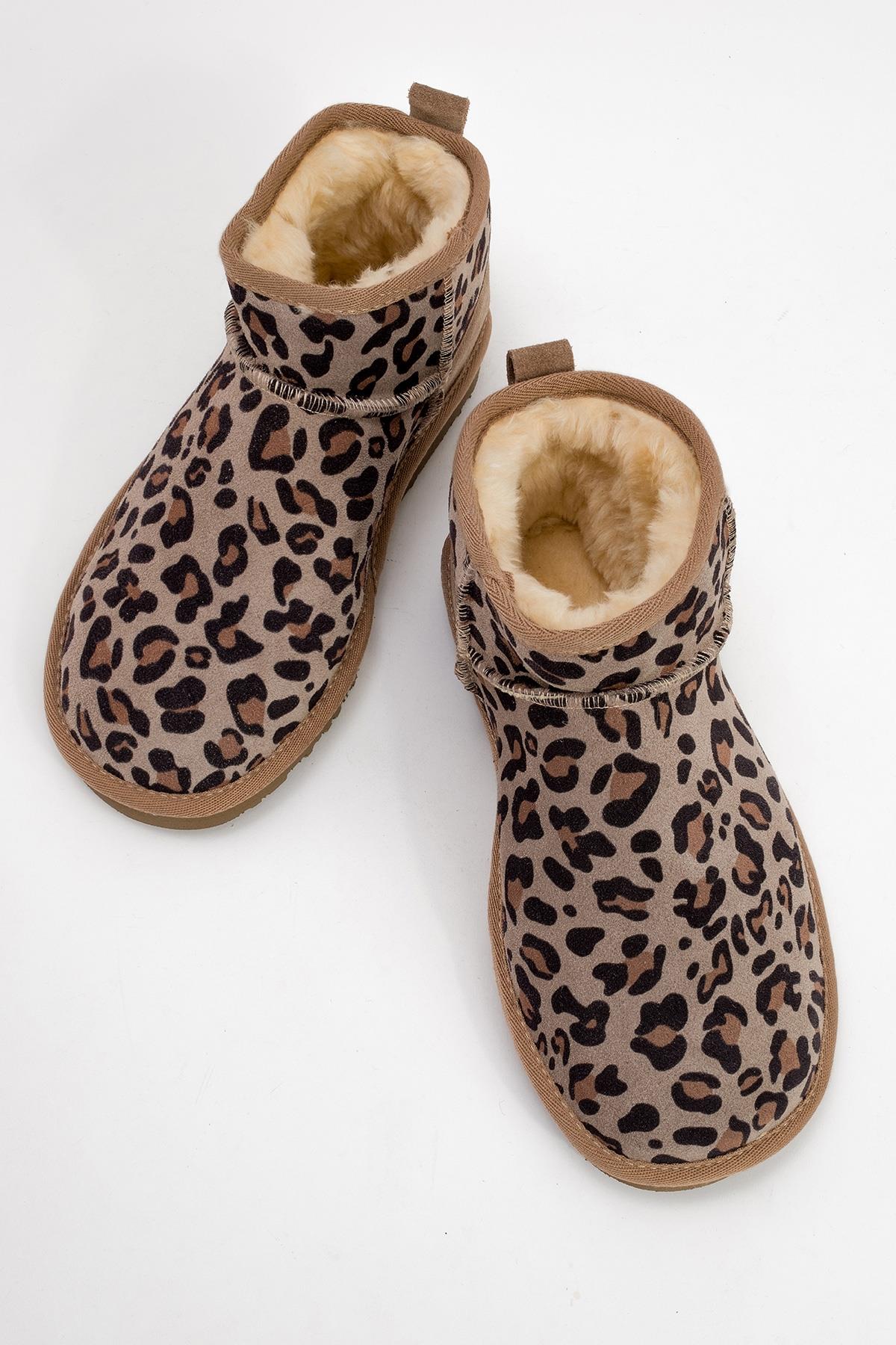 ZAZ Beige Leopard Leather Boot (Women) - Image 2