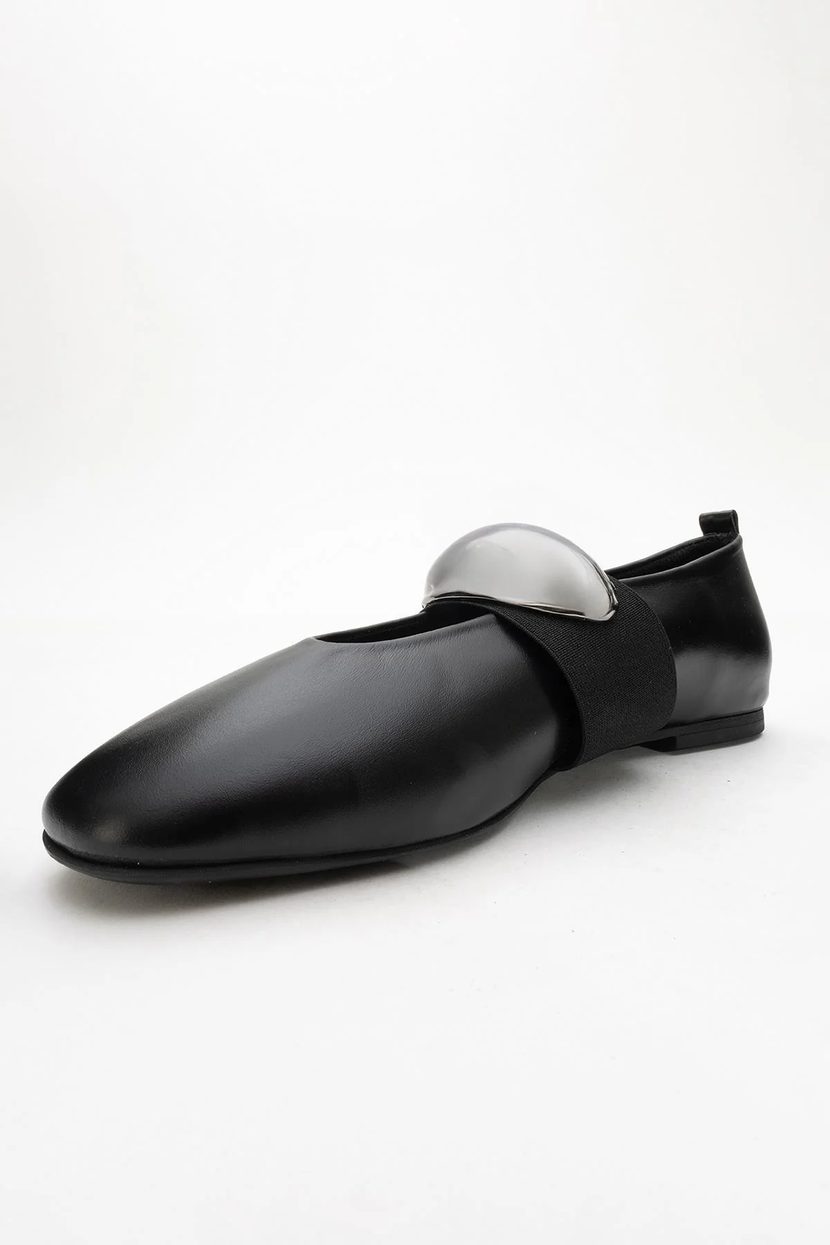 Zoey - Black Leather Ballet Flats (Women) - Image 3