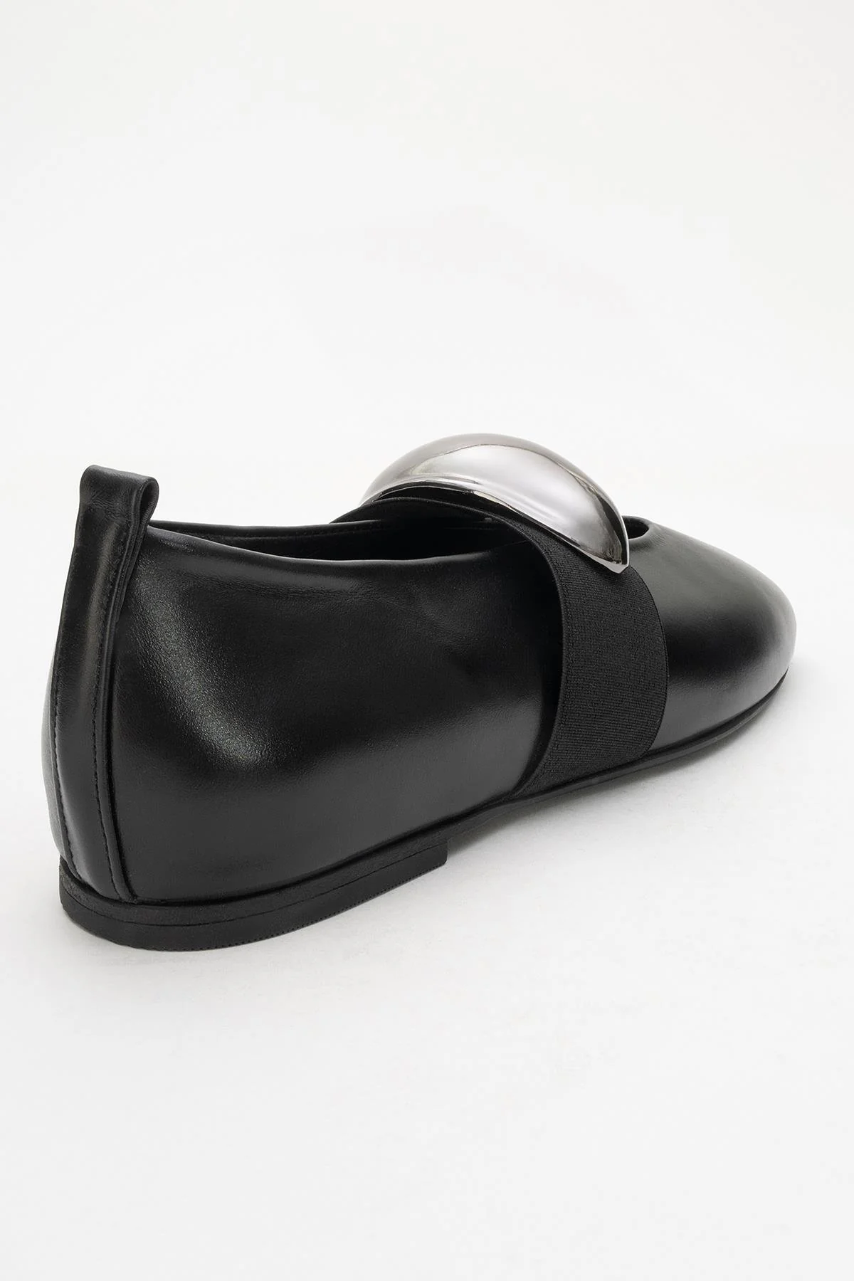 Zoey - Black Leather Ballet Flats (Women) - Image 4