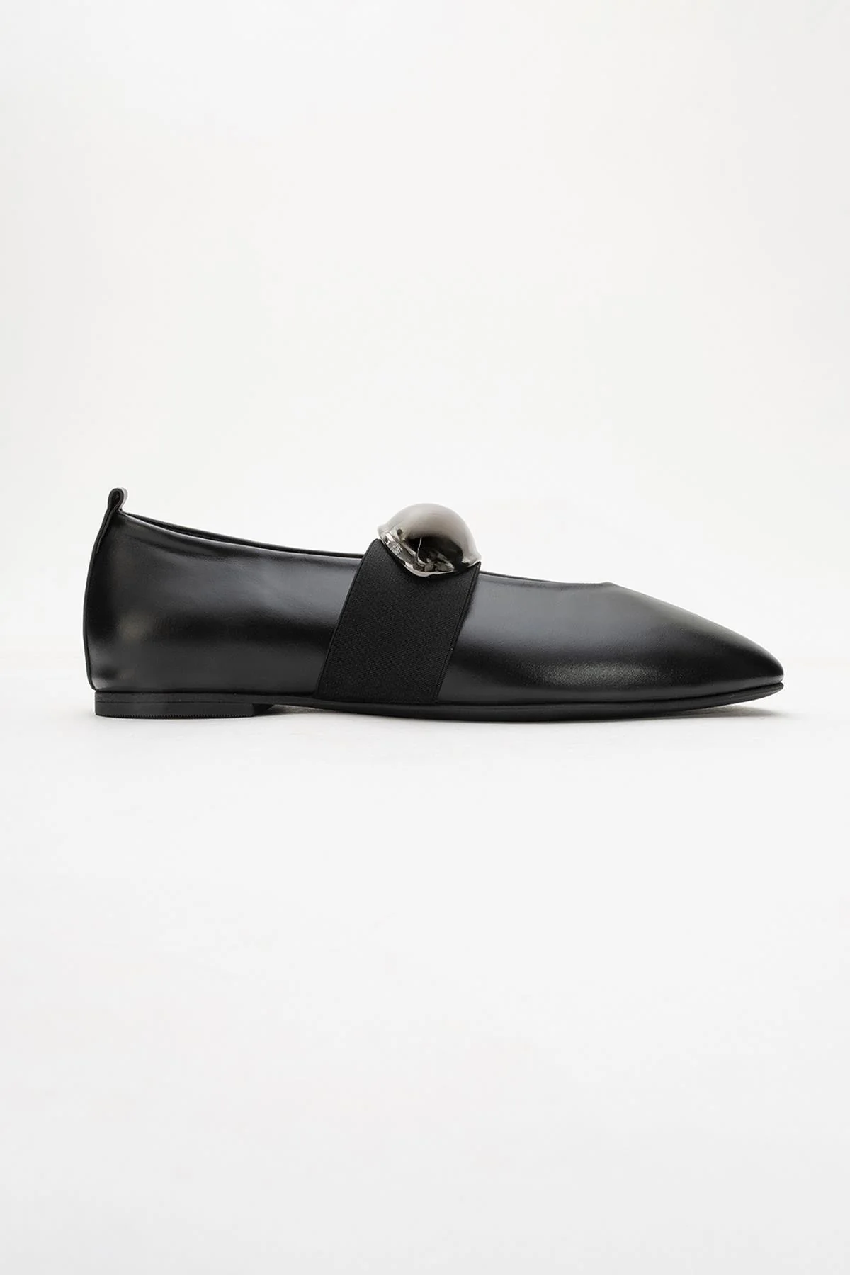 Zoey - Black Leather Ballet Flats (Women) - Image 5